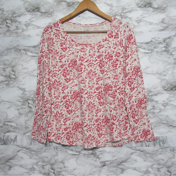 J. Jill Tops 45 J Jill Stamped Print Cotton Slub Tee Size Small
